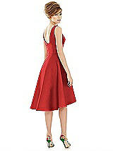 Alt View 2 Thumbnail - Poppy Red Bateau Neck Satin High Low Cocktail Dress
