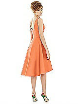 Alt View 2 Thumbnail - Portofino Orange Bateau Neck Satin High Low Cocktail Dress