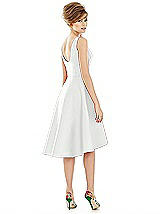Alt View 2 Thumbnail - White Bateau Neck Satin High Low Cocktail Dress