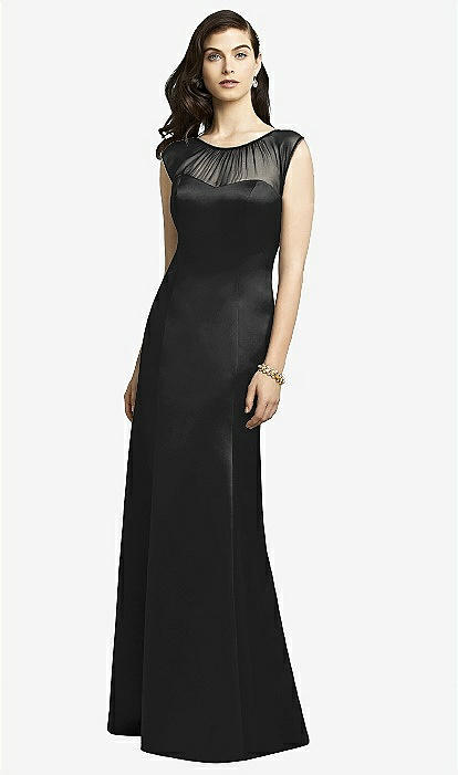 black matte satin bridesmaid dress Matte Satin Asymmetric Side Slit Sleeveless Dress Pink Black / 2