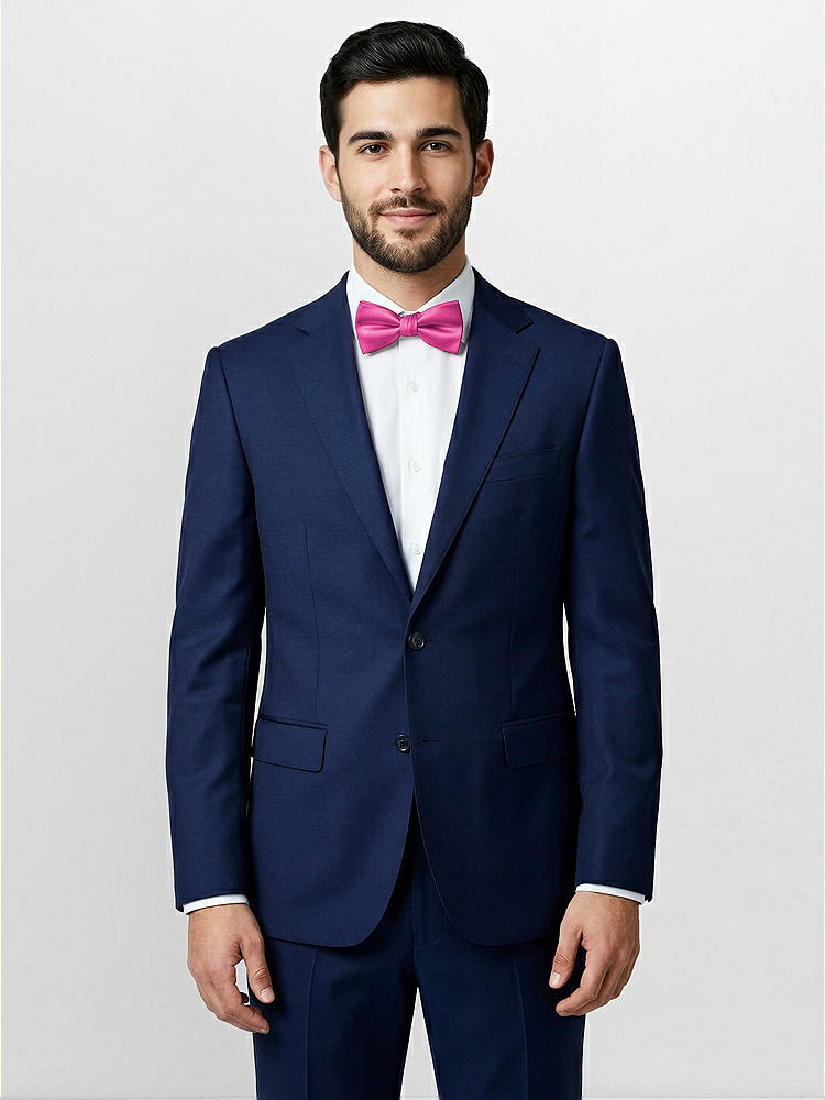 Front View - Fuchsia Classic Yarn-Dyed Bow Ties by After Six
