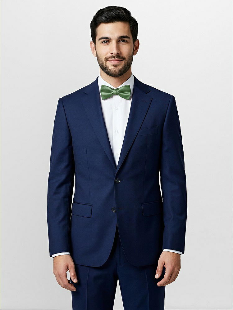Front View - Vineyard Green Classic Yarn-Dyed Bow Ties by After Six
