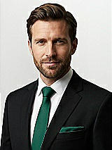 Front View Thumbnail - Hunter Green Classic Yarn-Dyed Pocket Squares by After Six
