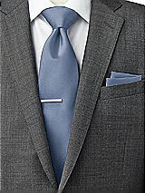 Side View Thumbnail - Larkspur Blue Classic Yarn-Dyed Pocket Squares by After Six