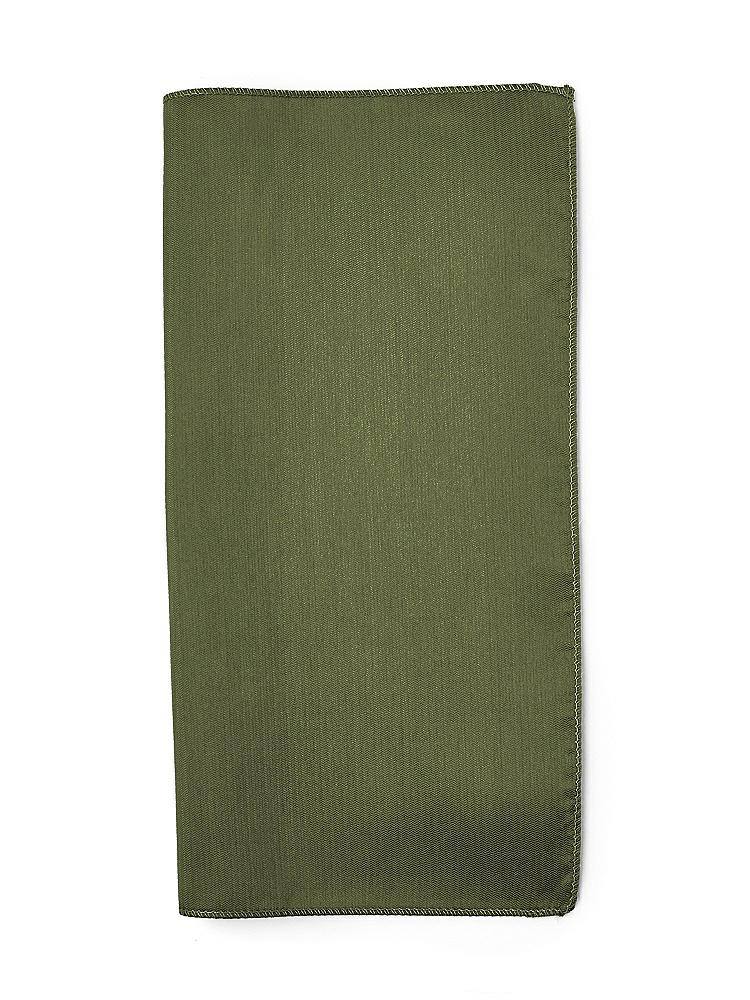 Back View - Olive Green Classic Yarn-Dyed Pocket Squares by After Six