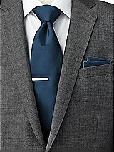 Side View Thumbnail - Sofia Blue Classic Yarn-Dyed Pocket Squares by After Six