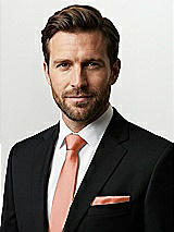 Front View Thumbnail - Terracotta Copper Classic Yarn-Dyed Pocket Squares by After Six