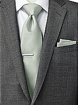 Side View Thumbnail - Willow Green Classic Yarn-Dyed Pocket Squares by After Six
