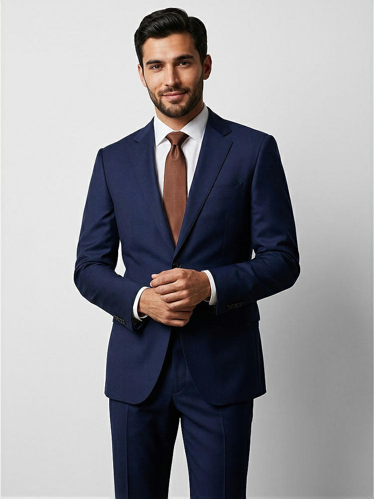 Front View - Cognac Yarn-Dyed Narrow Ties by After Six
