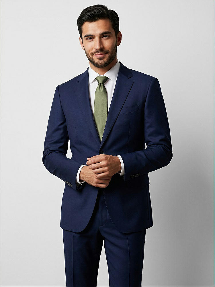 Front View - Moss Yarn-Dyed Narrow Ties by After Six