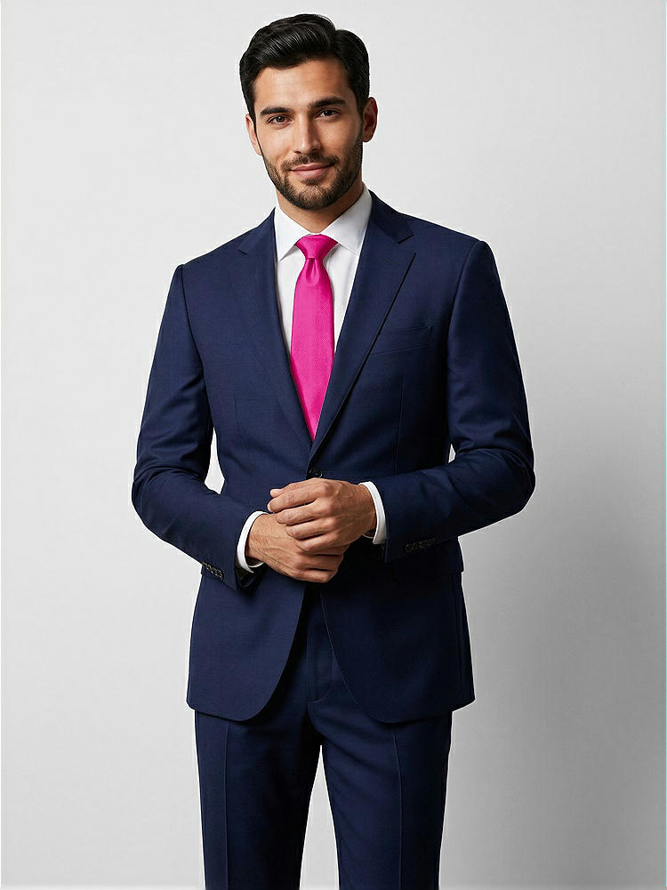 Front View - Think Pink Yarn-Dyed Narrow Ties by After Six