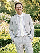 Alt View 1 Thumbnail - White Yarn-Dyed Narrow Ties by After Six