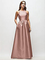 Front View Thumbnail - Neu Nude Sleeveless Keyhole Back Satin Maxi Dress