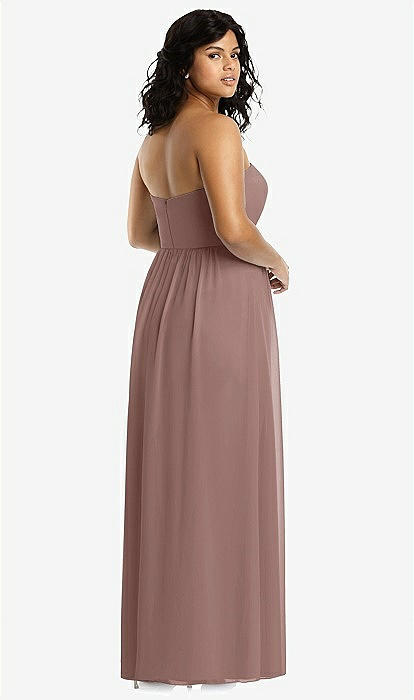 Maternity Dress Dessy Sienna Strapless Draped Bodice Maxi Bridesmaid Dress With Front Slits In Sienna The