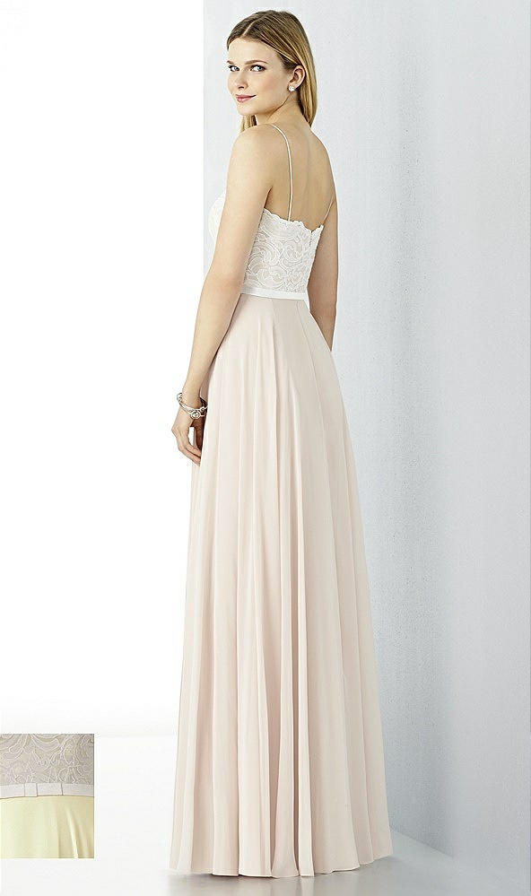 Back View - Butter Yellow & Oyster After Six Bridesmaid Dress 6732