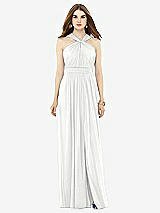 Front View Thumbnail - White Maxi Chiffon Knit Halter Neck Dress