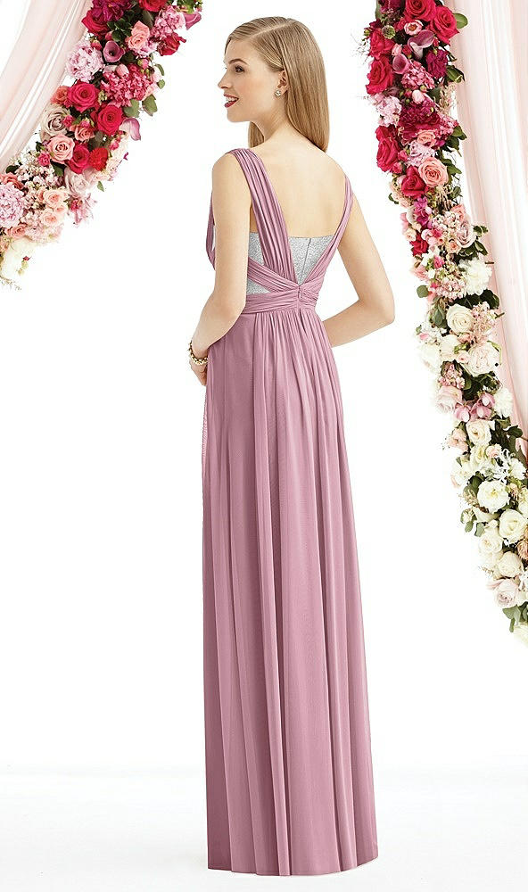 Back View - Dusty Pink & Metallic Silver After Six Bridesmaid Dress 6741