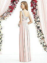 Rear View Thumbnail - Blush & Metallic Silver After Six Bridesmaid Dress 6741