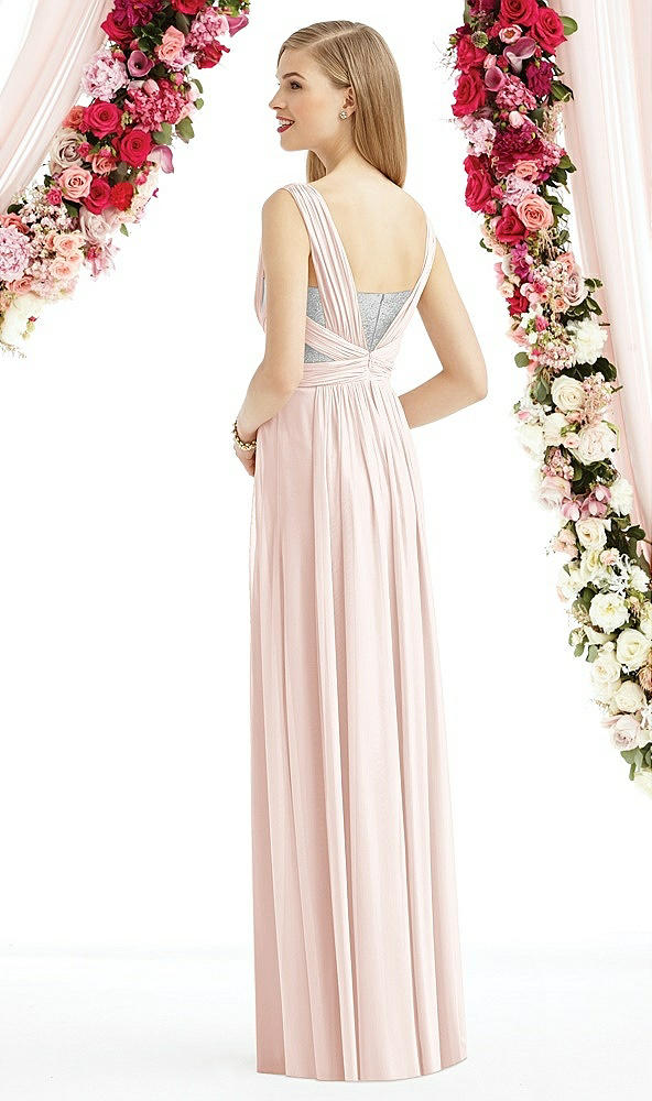 Back View - Blush & Metallic Silver After Six Bridesmaid Dress 6741