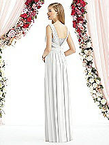 Rear View Thumbnail - White & Metallic Silver After Six Bridesmaid Dress 6741
