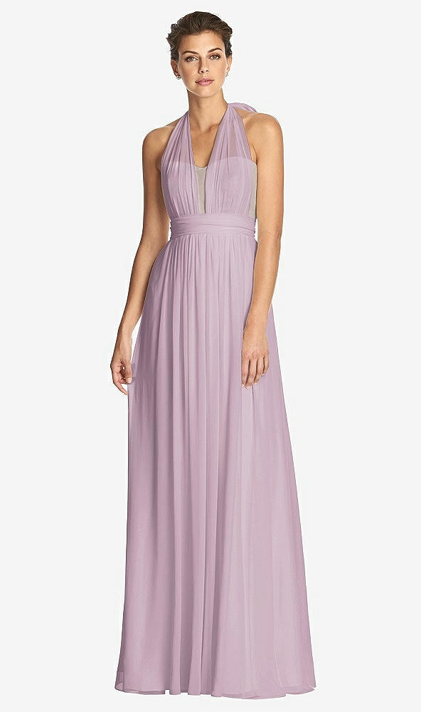 Front View - Suede Rose & Metallic Gold After Six Bridesmaid Dress 6749