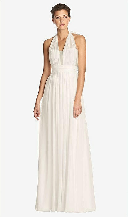 ivory gold bridesmaid dresses BABARONI Velvet Grecian Neck Sleeveless Long Bridesmaid Gowns Gold, Gold / US0 main image 0