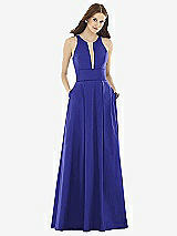 Front View Thumbnail - Electric Blue & Light Nude Alfred Sung Style D732
