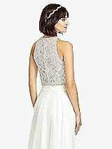 Rear View Thumbnail - Charcoal Gray & Oyster Dessy Collection Bridesmaid Top T2974