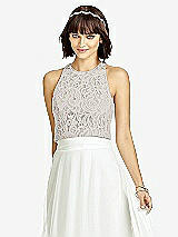 Front View Thumbnail - Taupe & Oyster Dessy Collection Bridesmaid Top T2974