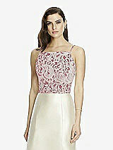 Front View Thumbnail - Burgundy & Oyster Dessy Bridesmaid Top T2982