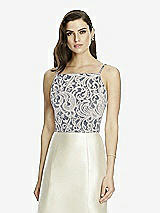 Front View Thumbnail - Midnight Navy & Oyster Dessy Bridesmaid Top T2982