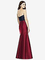Rear View Thumbnail - Burgundy & Midnight Navy Bella Bridesmaids Dress BB105