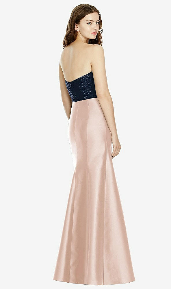 Back View - Cameo & Midnight Navy Bella Bridesmaids Dress BB105