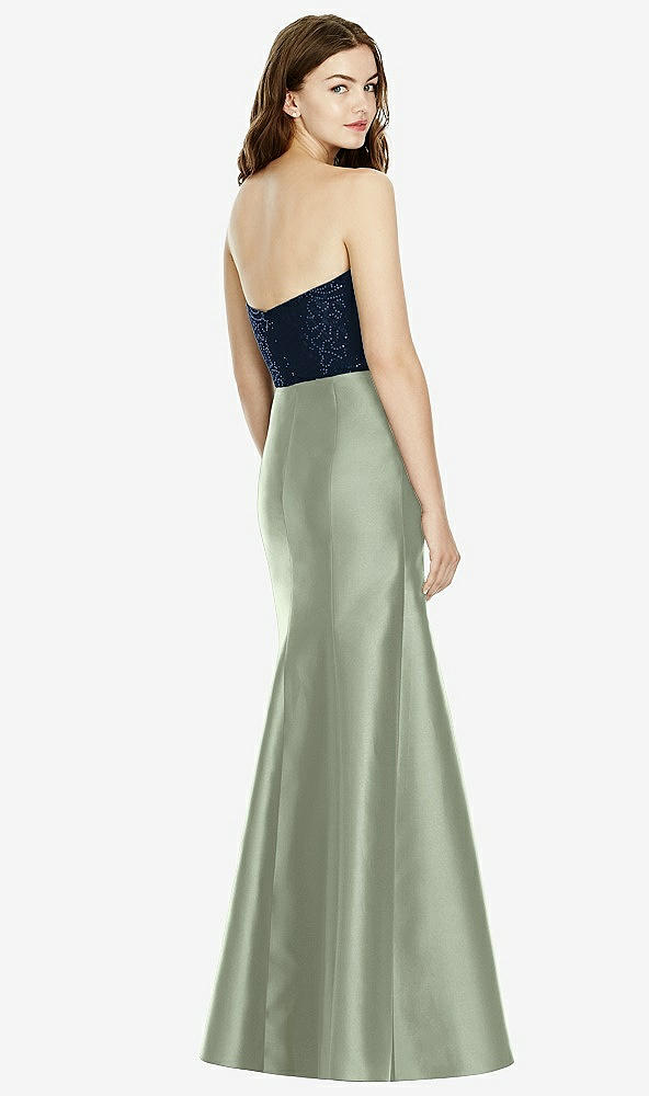 Back View - Sage & Midnight Navy Bella Bridesmaids Dress BB105