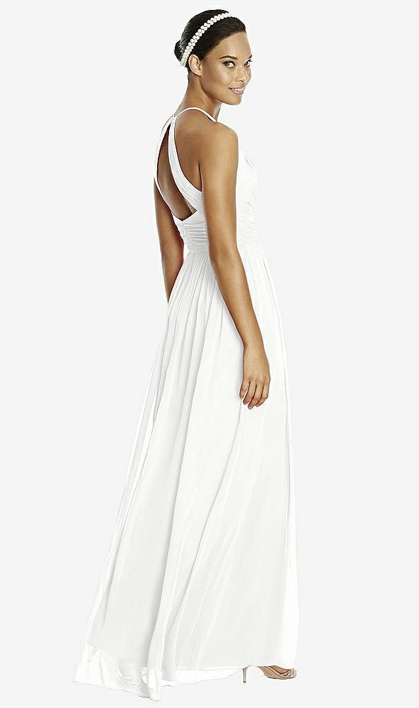 Back View - White & Dark Nude Studio Design Bridesmaid Dress 4518