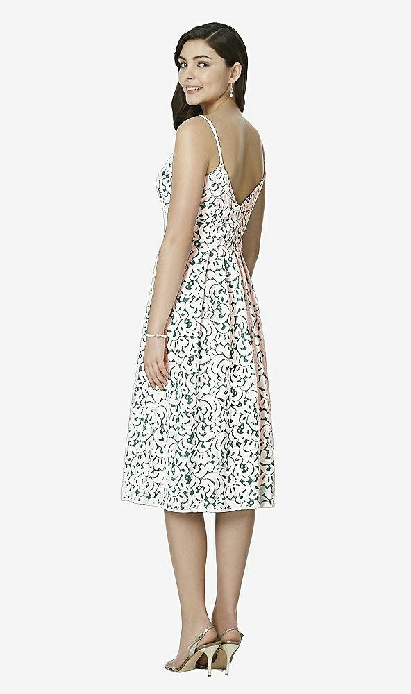Back View - Hunter Green & Blush Studio Design Bridesmaid Dresses 4522