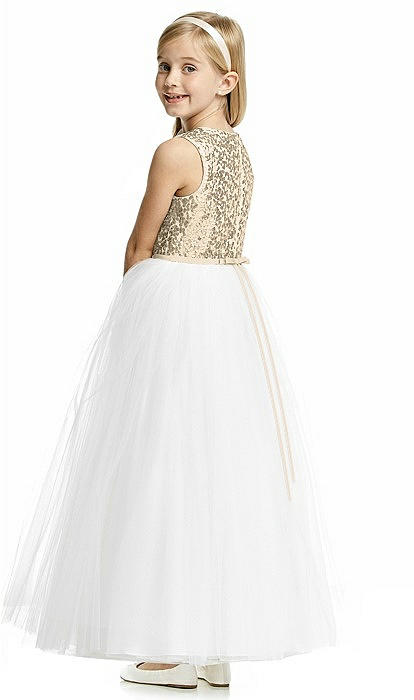 Flower Girl Dress Fl4055 In Ivory & Rose Gold | The Dessy Group