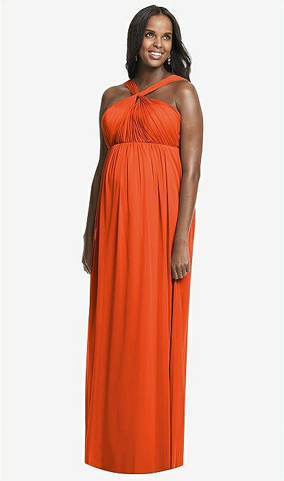 strapless open back dress Newest Elegant Orange Long Popular Simple Bridesmaid Dresses WG662 –  SposaBridal main image 1