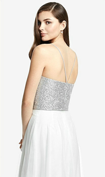 Spaghetti Strap Sequin Top In Rose Gold | The Dessy Group