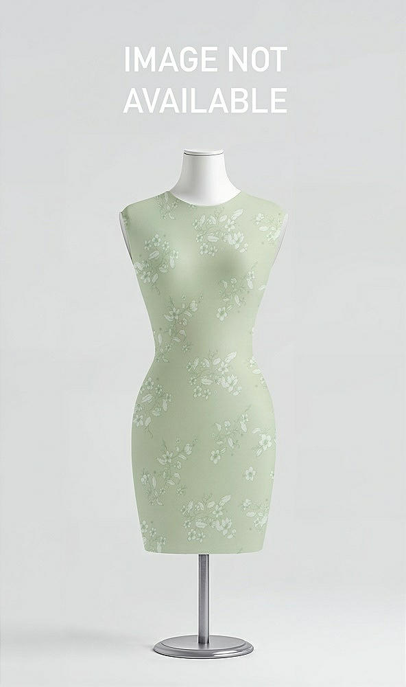 Back View - Vintage Primrose Sage V-Neck Blouson Bodice Chiffon Maxi Dress