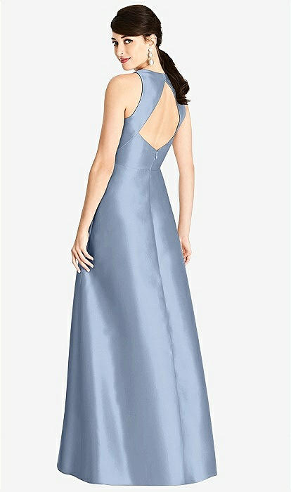 strapless open back dress Simple A-Line Midi Dress with Open Back