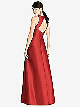 Rear View Thumbnail - Poppy Red Sleeveless Open-Back Satin A-Line Dress