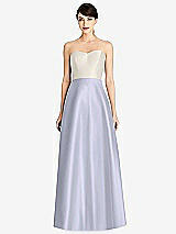 Front View Thumbnail - Silver Dove & Ivory Strapless A-Line Satin Dress with Pockets