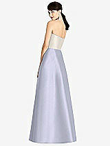 Rear View Thumbnail - Silver Dove & Ivory Strapless A-Line Satin Dress with Pockets