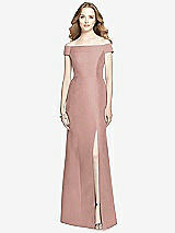 Front View Thumbnail - Neu Nude Off-the-Shoulder Criss Cross Back Satin Dress