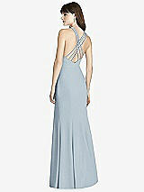 Rear View Thumbnail - Mist Criss Cross Open-Back Trumpet Gown