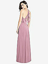 Front View Thumbnail - Dusty Pink Ruffled Strap Cutout Wrap Maxi Dress
