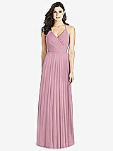 Rear View Thumbnail - Dusty Pink Ruffled Strap Cutout Wrap Maxi Dress