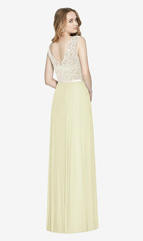 Back View - Butter Yellow & Ivory After Six Bridesmaid Dress 6773
