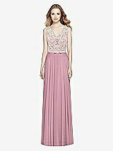 Front View Thumbnail - Dusty Pink & Ivory After Six Bridesmaid Dress 6773